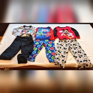 Three pajama sets for 4T boys -mickey mouse and Pj Mask